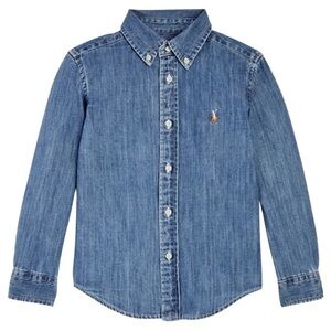 Polo Ralph Lauren Denim Blue Kids Shirt Sz 6
